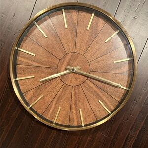 Elegant Brown and Gold Wall Clock